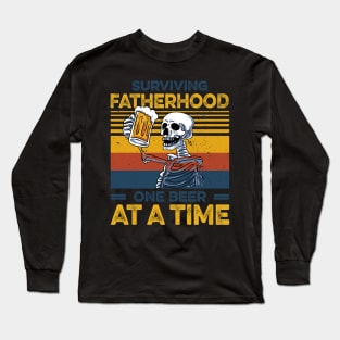 Surviving Brotherhood One Beer At A Time Gift For Men Father day Long Sleeve T-Shirt